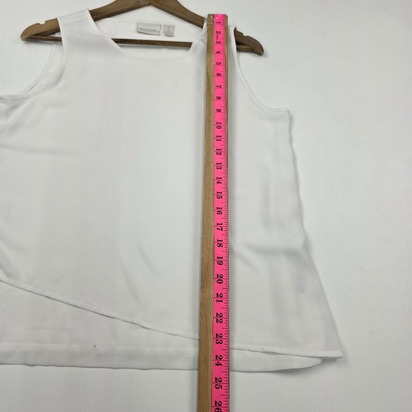 Chico's Womens S White Sleeveless Blouse Layered Hem Tank Top Office Workwear - Picture 13 of 13